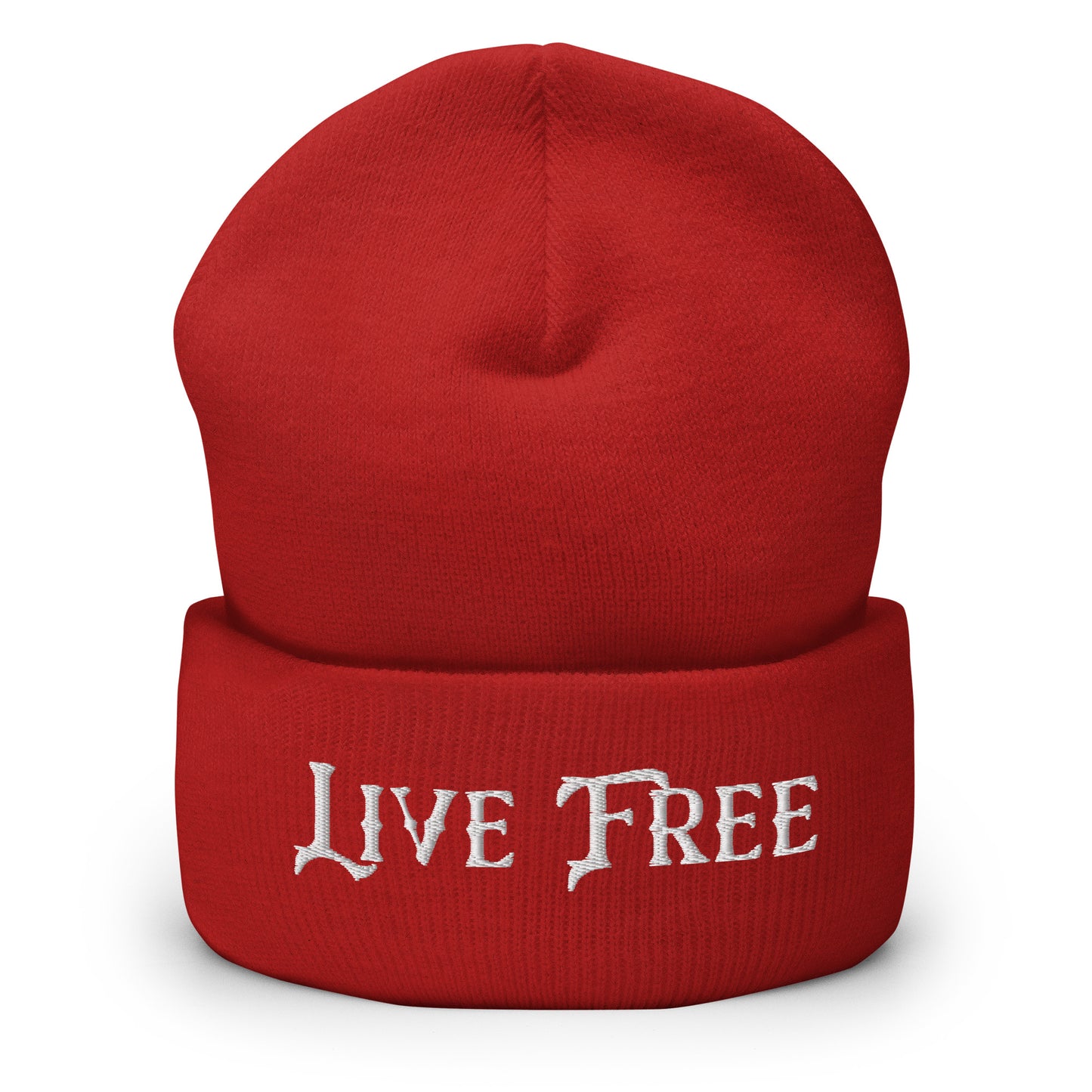 Live Free Men's Beanie Red