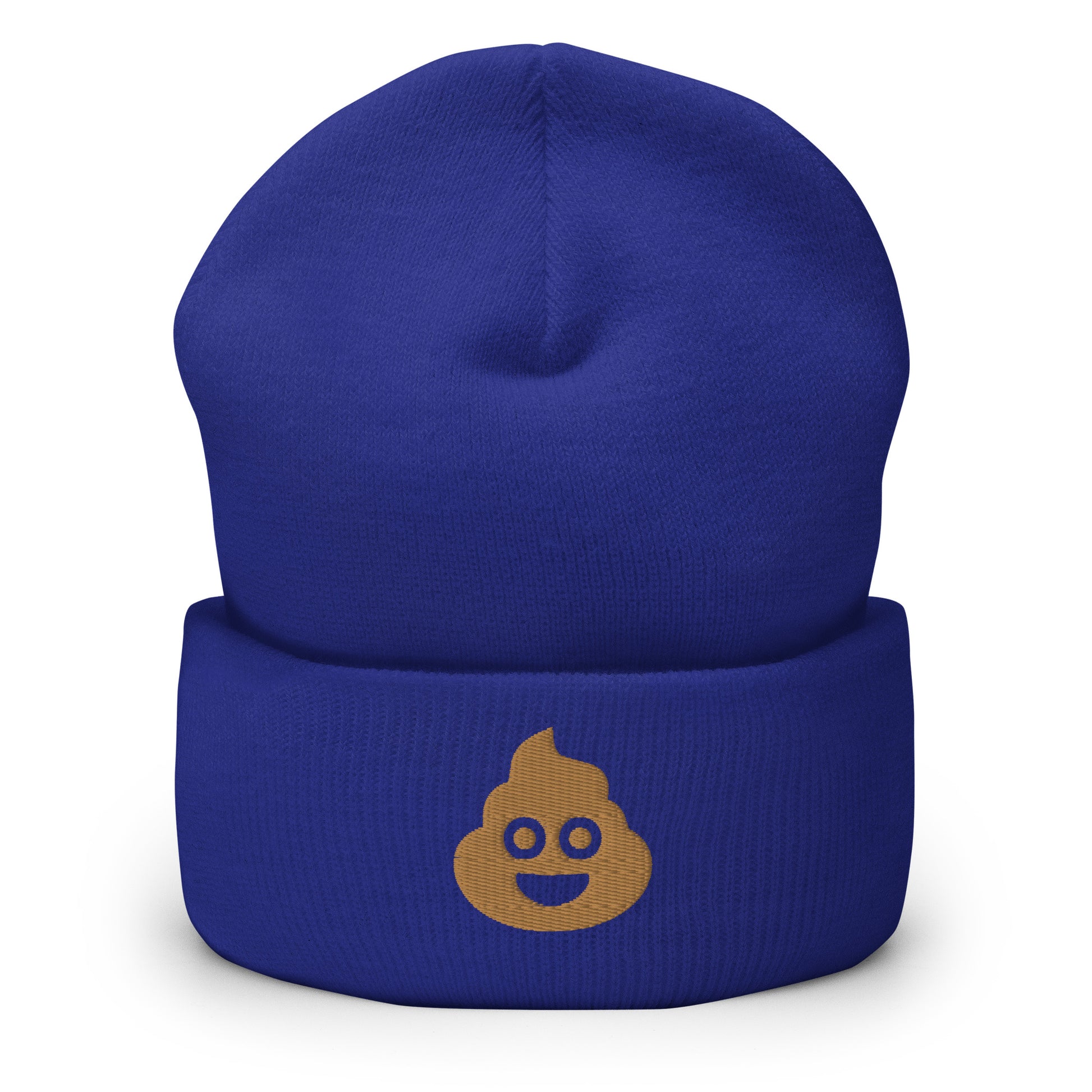 Poo Emoji Men's Funny Beanie Royal