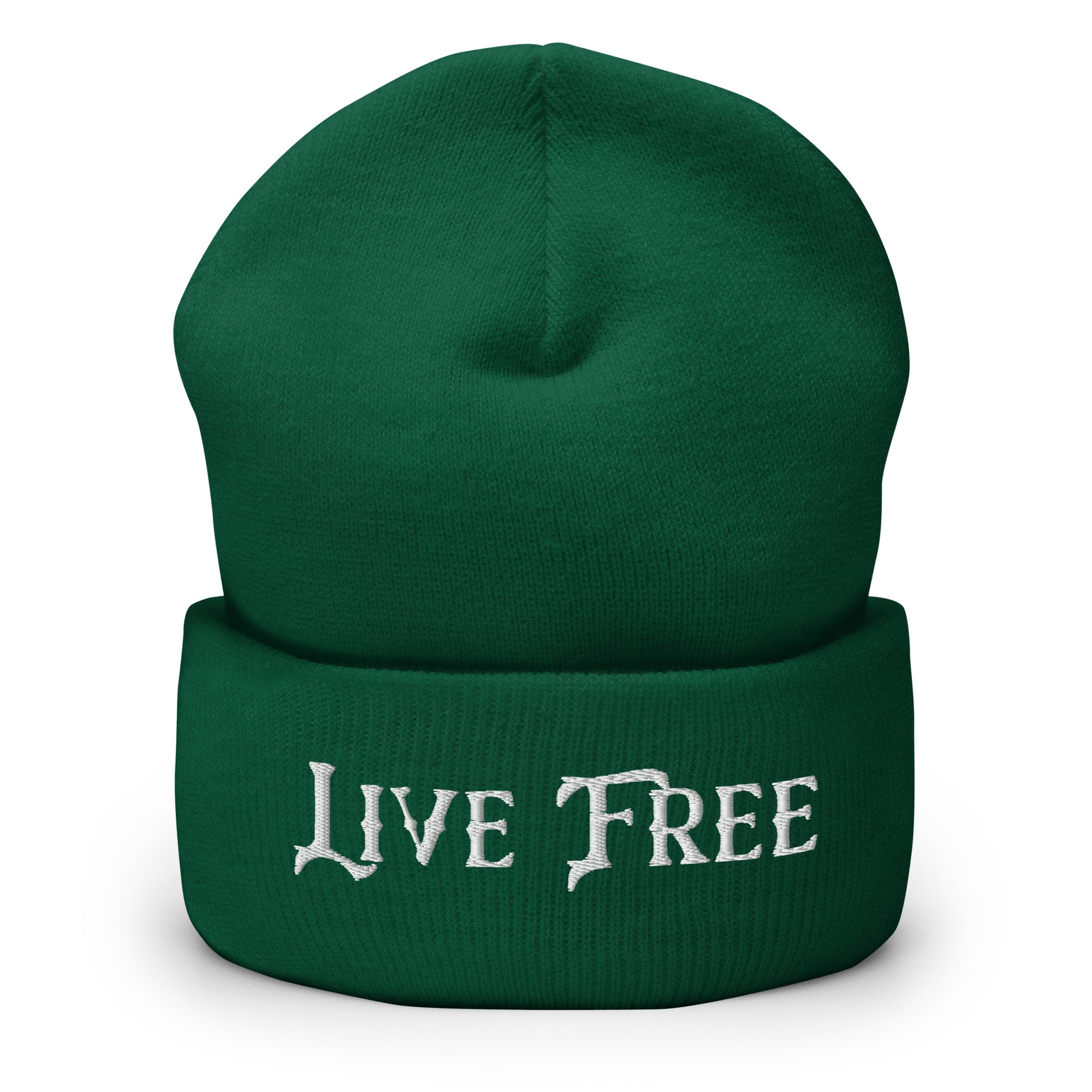 Live Free Men's Beanie Spruce