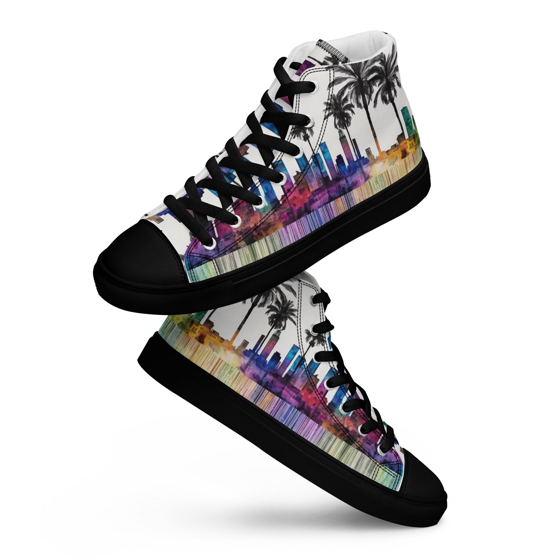 Los Angeles Palm Tree Men's High-Top Shoes Black