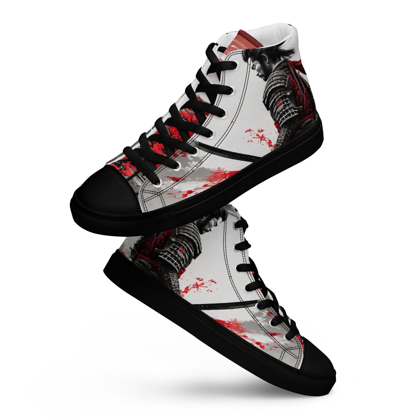 Samurai Warrior Men's High-Top Shoes Black