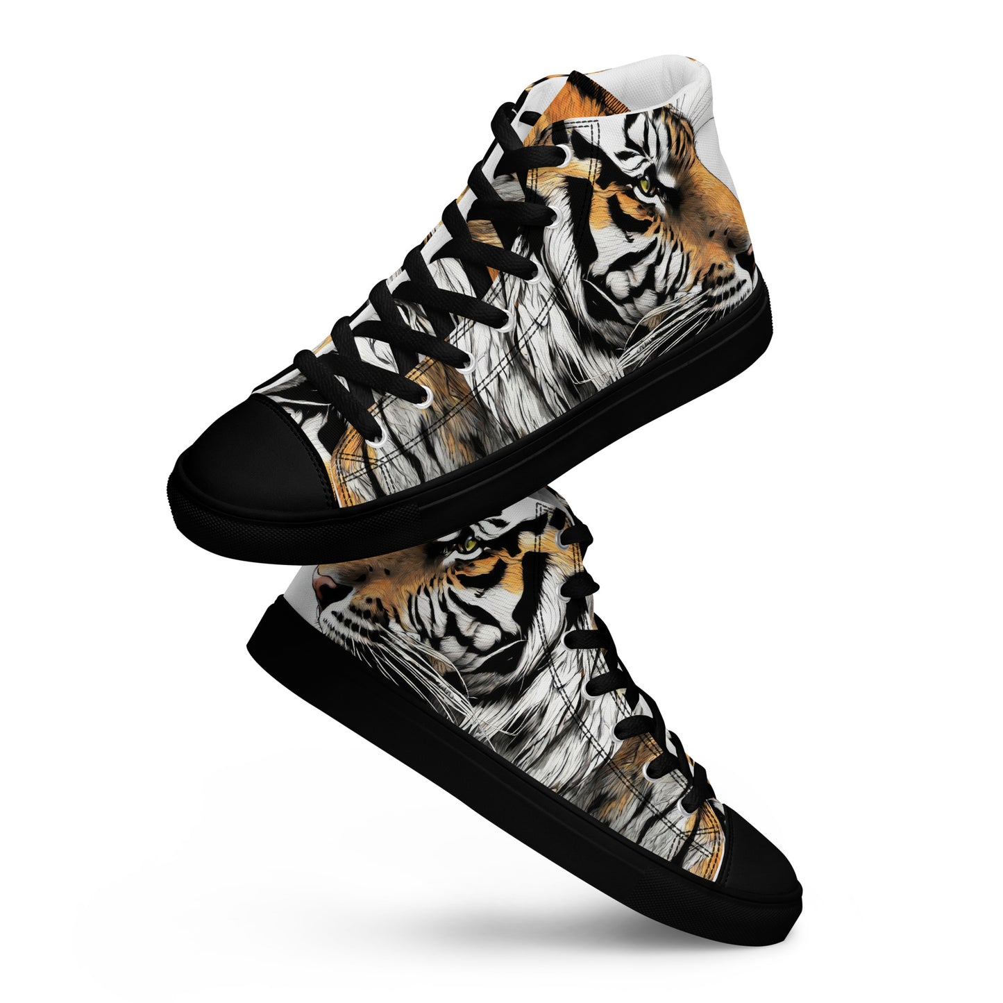 Serene Strength Tiger Men's High-Top Shoes Black