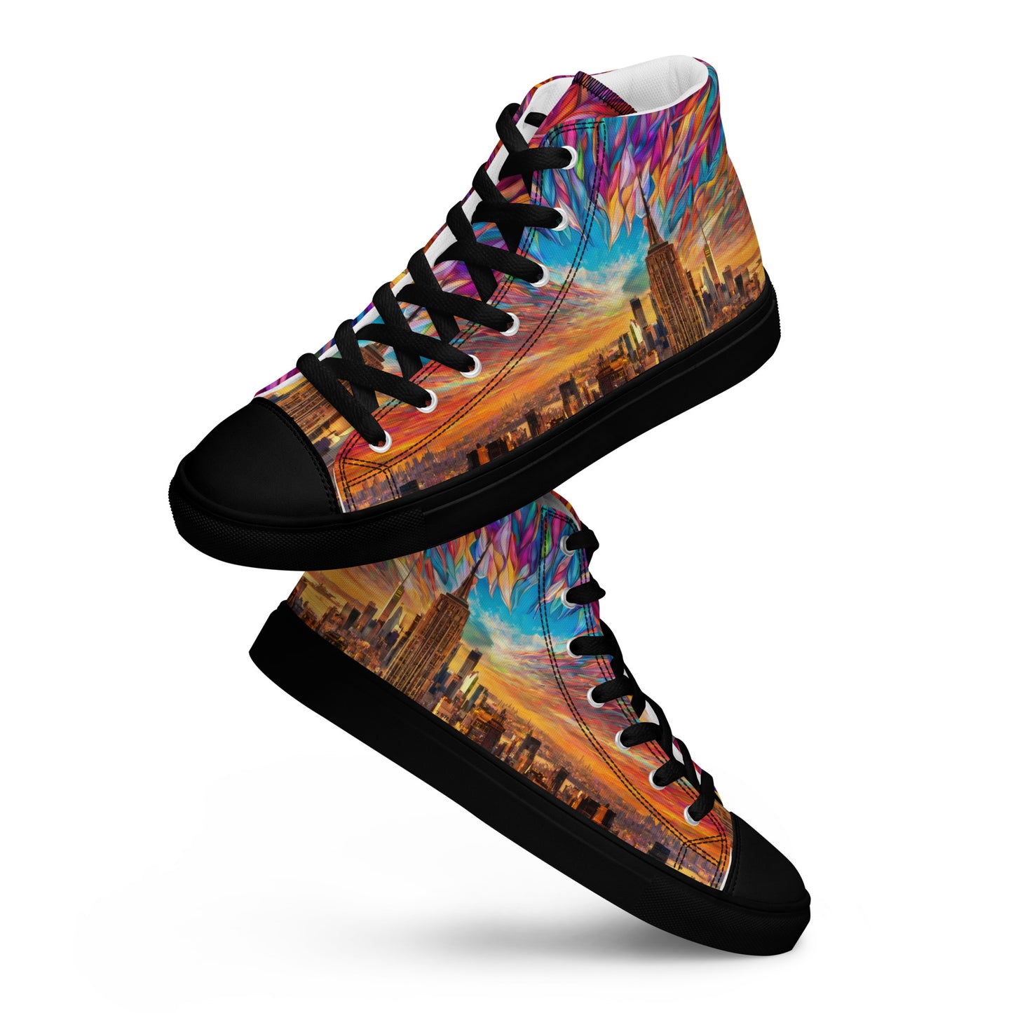 New York Skyline Men's High-Top Shoes Black