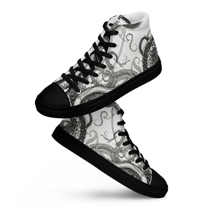 Octopus Tentacle Men's High-Top Shoes Black