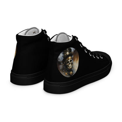 Smoky Skull Steampunk Men's High-Top Shoes