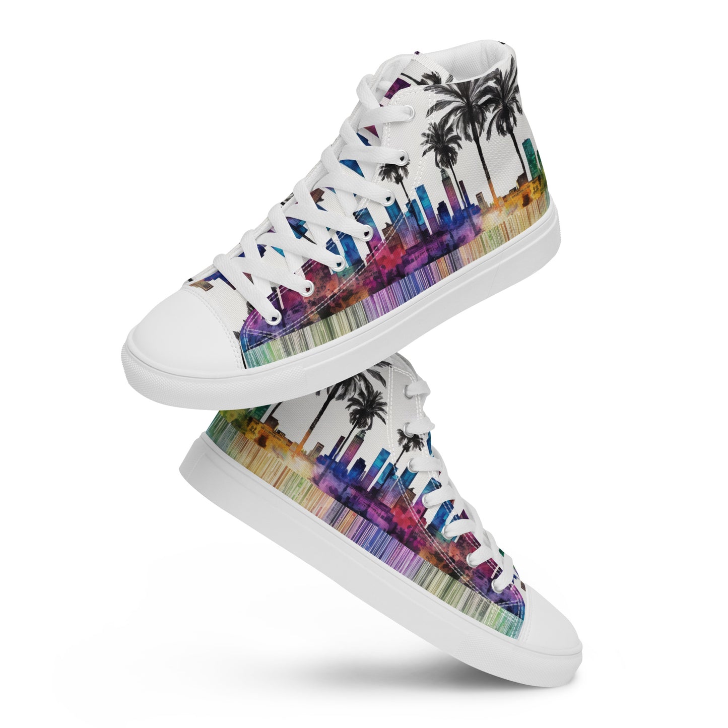 Los Angeles Palm Tree Men's High-Top Shoes White