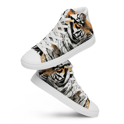 Serene Strength Tiger Men's High-Top Shoes White