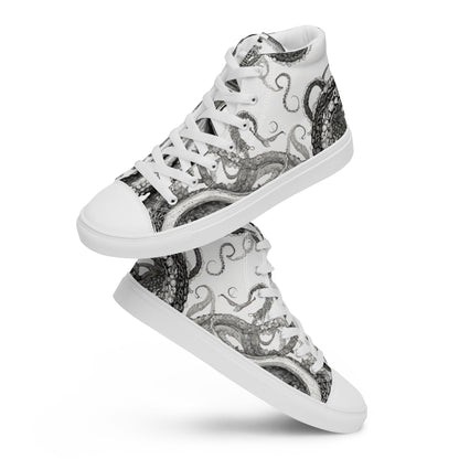 Octopus Tentacle Men's High-Top Shoes White