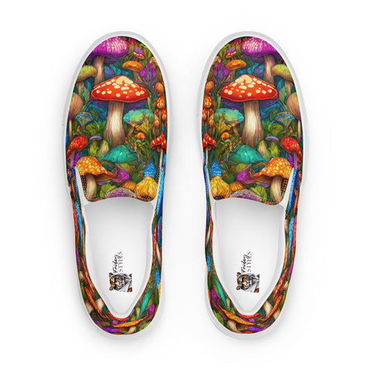 Vibrant Mushroom Men's Slip-On Shoes