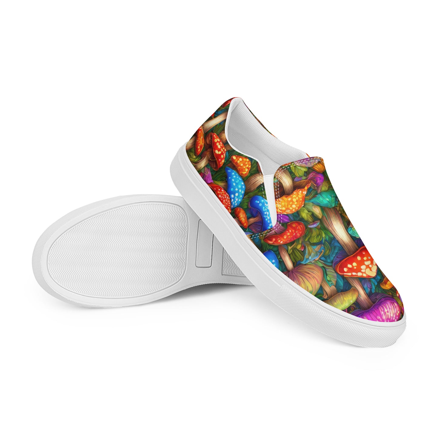 Vibrant Mushroom Men's Slip-On Shoes