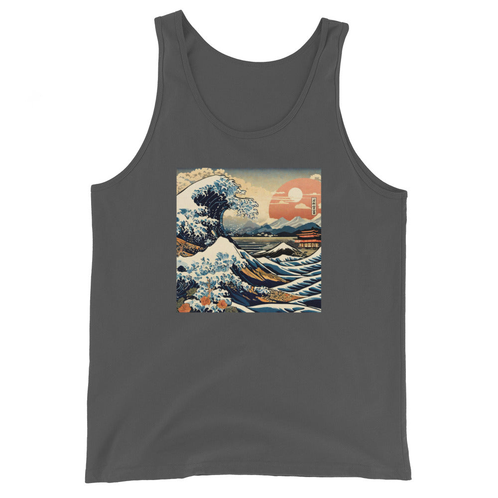 Ukiyo-e Wave Men's Tank Top Asphalt