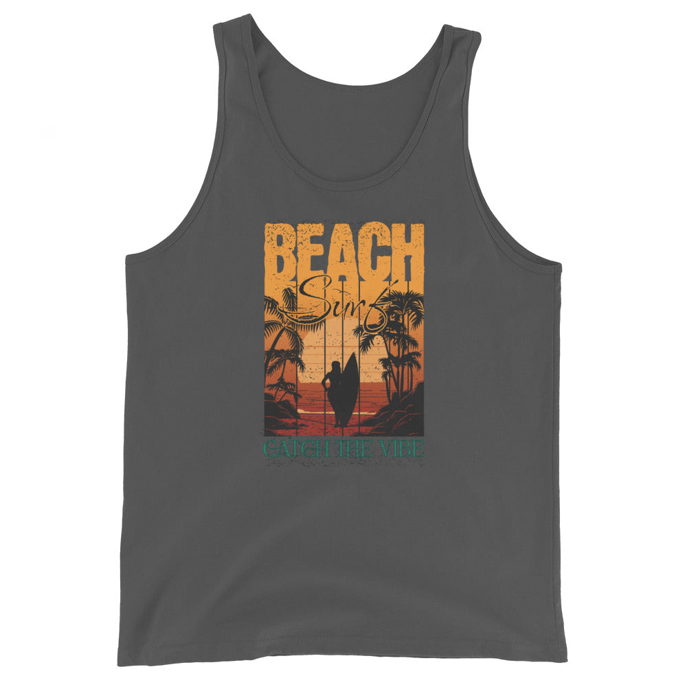 Catch the Beach Vibe Surfing Men's Tank Top Asphalt