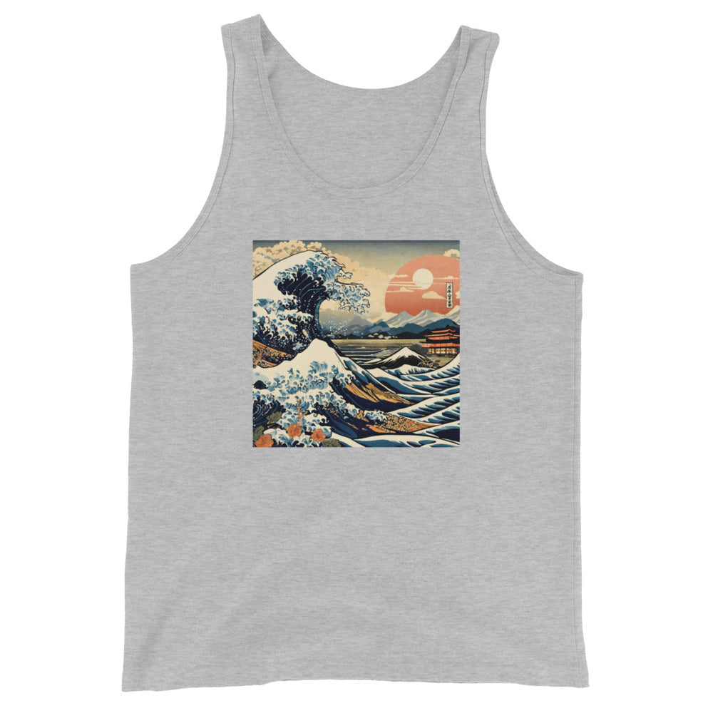 Ukiyo-e Wave Men's Tank Top Athletic Heather