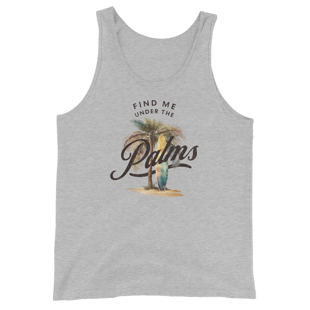 Find Me Under the Palms Men's Summer Tank Top Athletic Heather