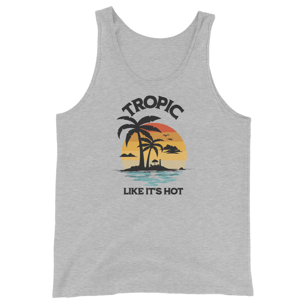 Tropic Like It's Hot Men's Summer Tank Top Athletic Heather