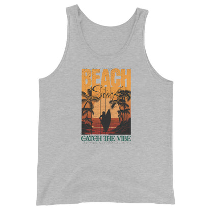 Catch the Beach Vibe Surfing Men's Tank Top Athletic Heather