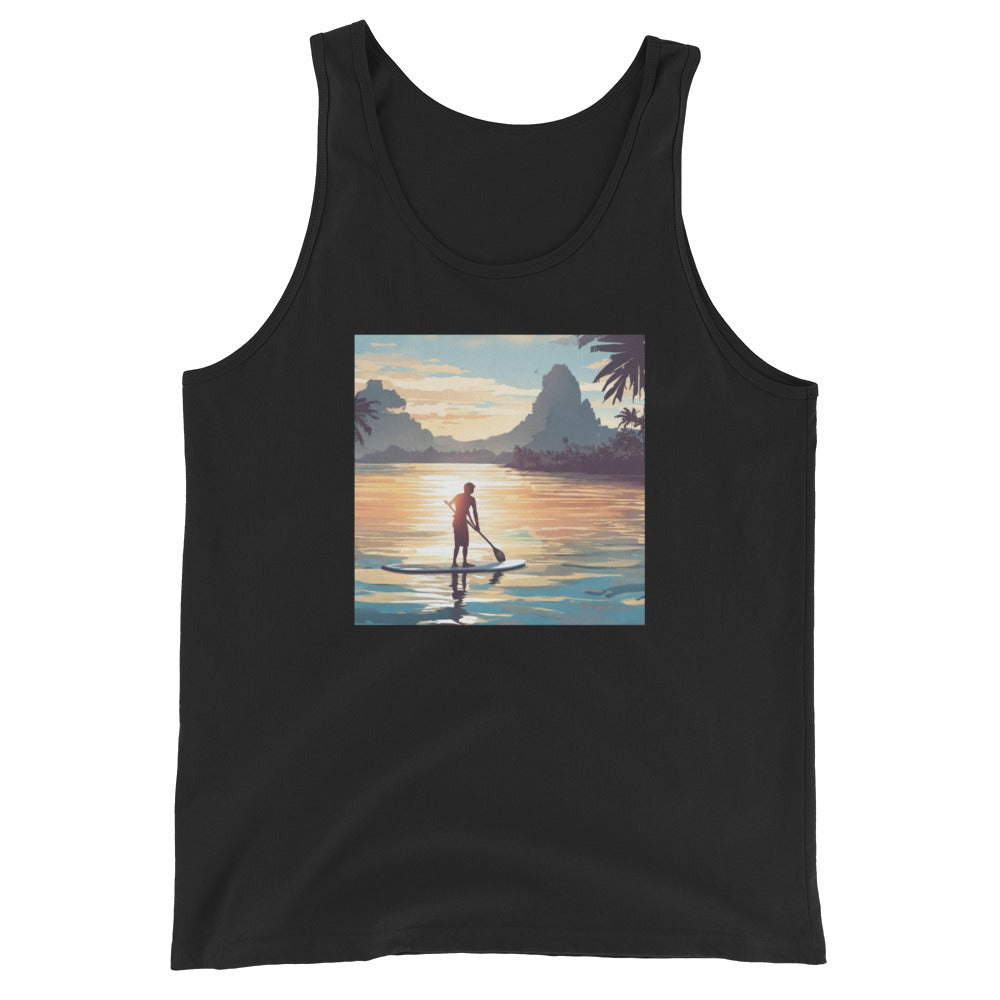 Paddleboarding Paradise Men's Tank Top Black