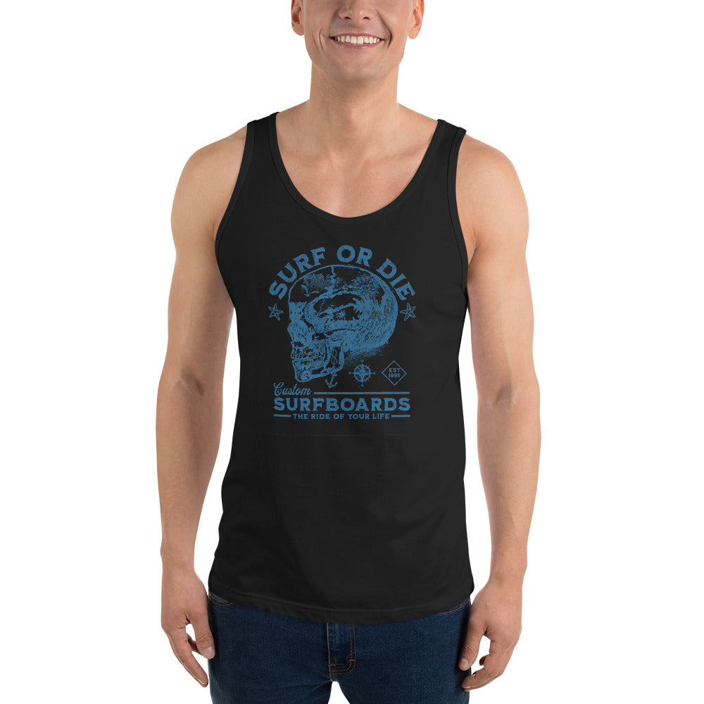 Surf or Die Surfboards Summer Tank Top for Men