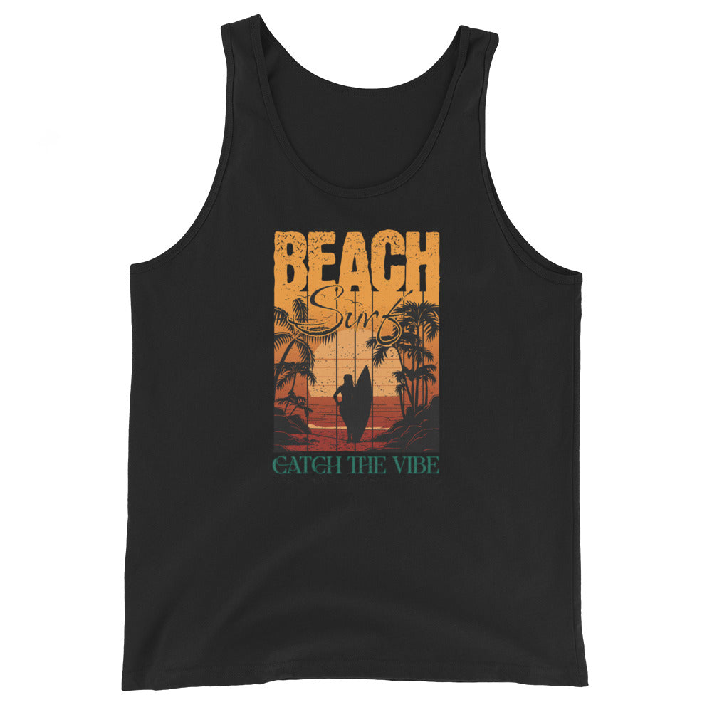 Catch the Beach Vibe Surfing Men's Tank Top Black