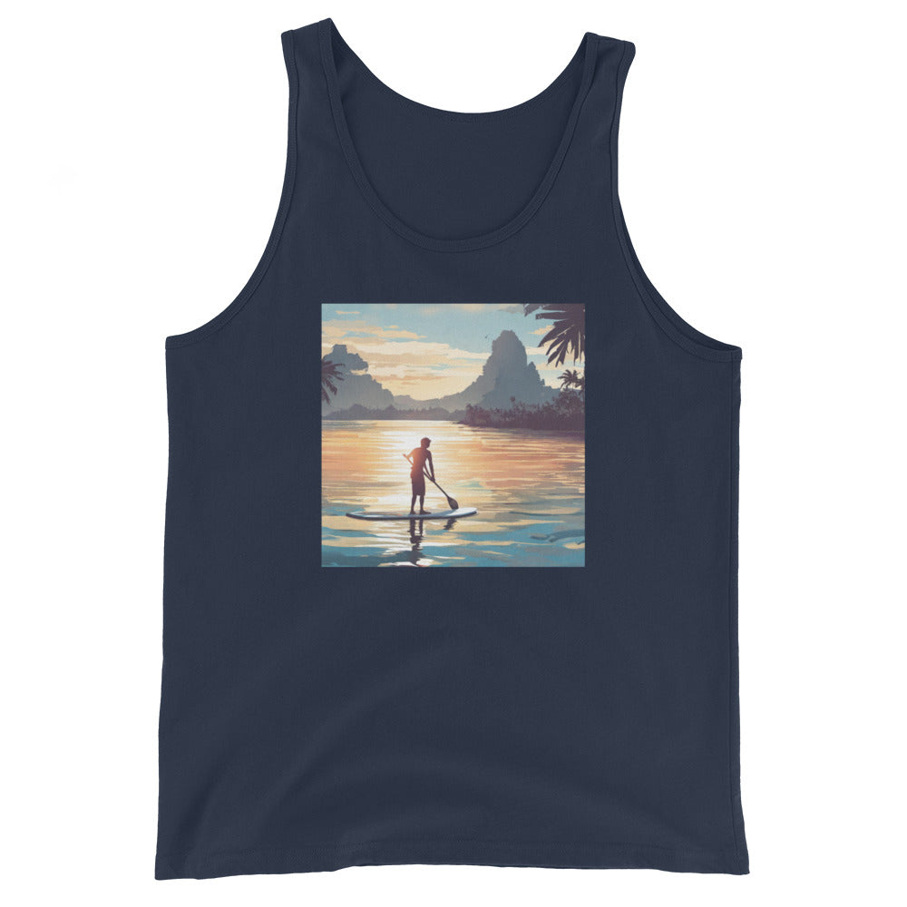 Paddleboarding Paradise Men's Tank Top Navy