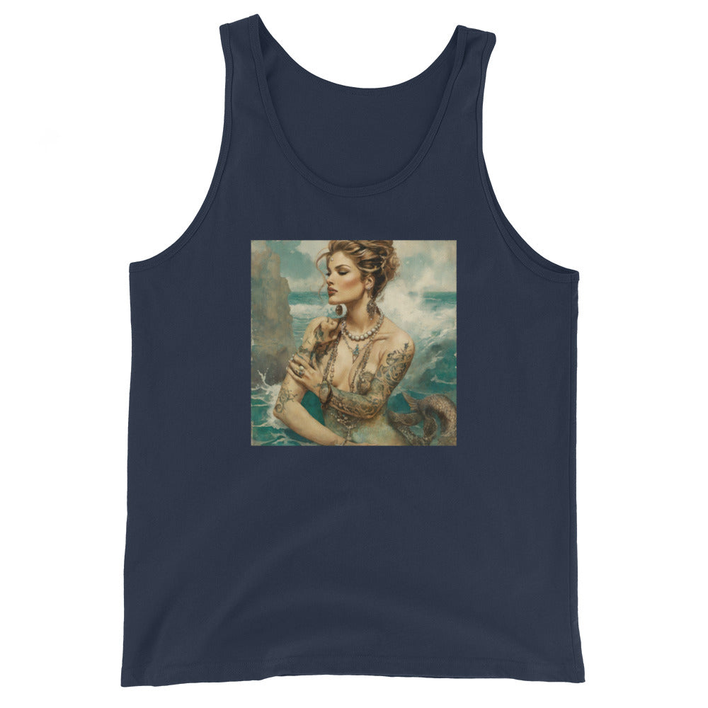 Mermaid with Tattoos Men's Tank Top Navy