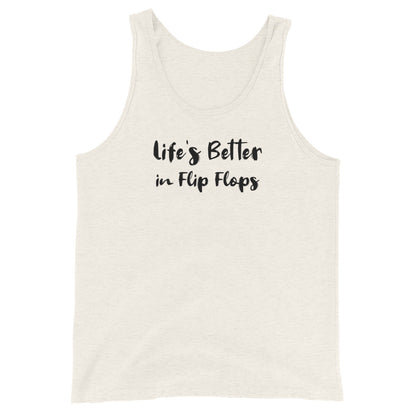 Life's Better in Flip Flops Men's Tank Top Oatmeal Triblend