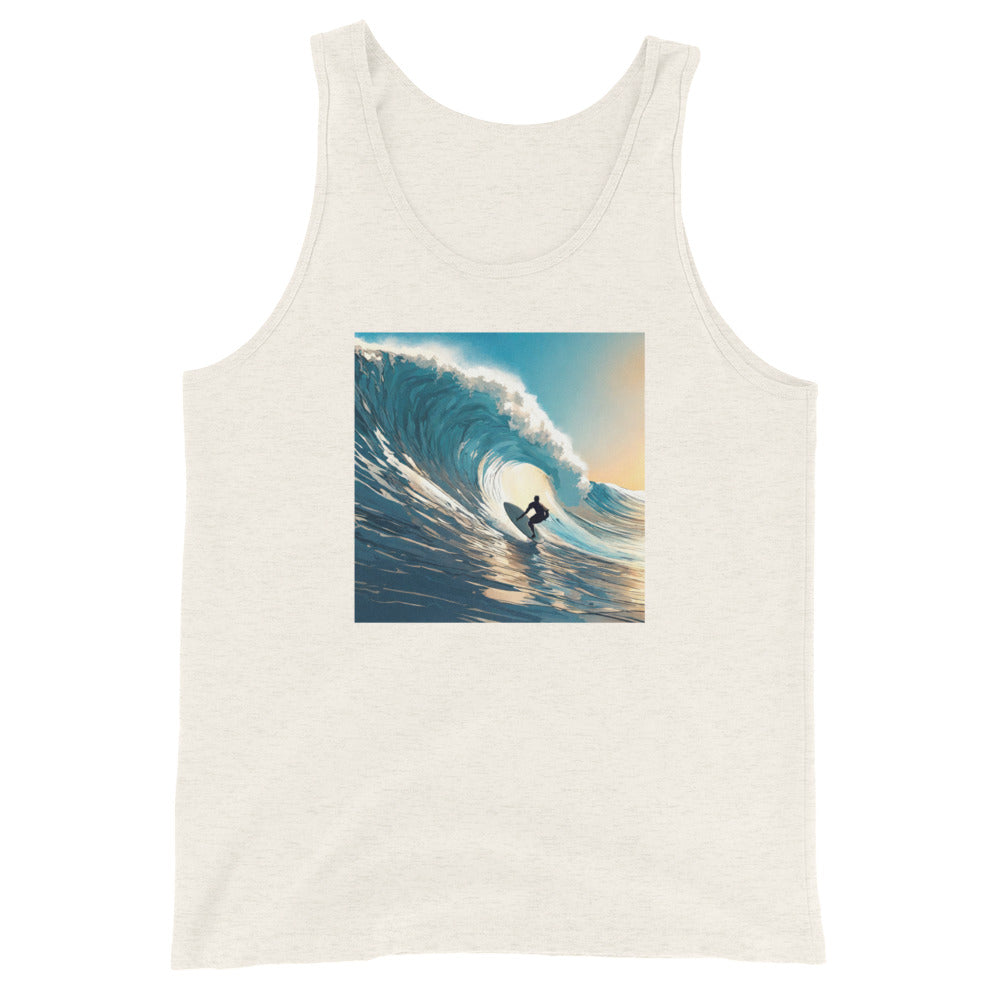 Catching Waves Men's Surfing Tank Top Oatmeal Triblend