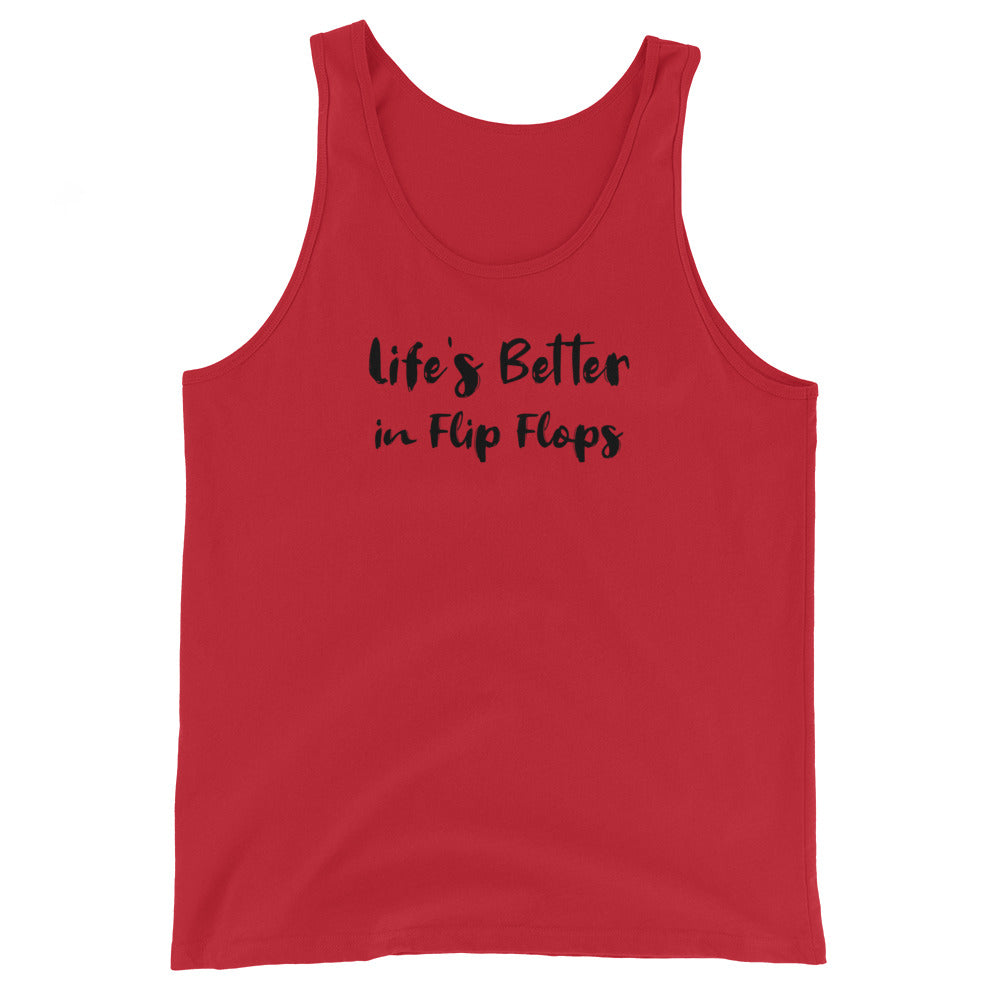 Life's Better in Flip Flops Men's Tank Top Red