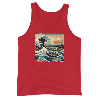 Ukiyo-e Wave Men's Tank Top Red