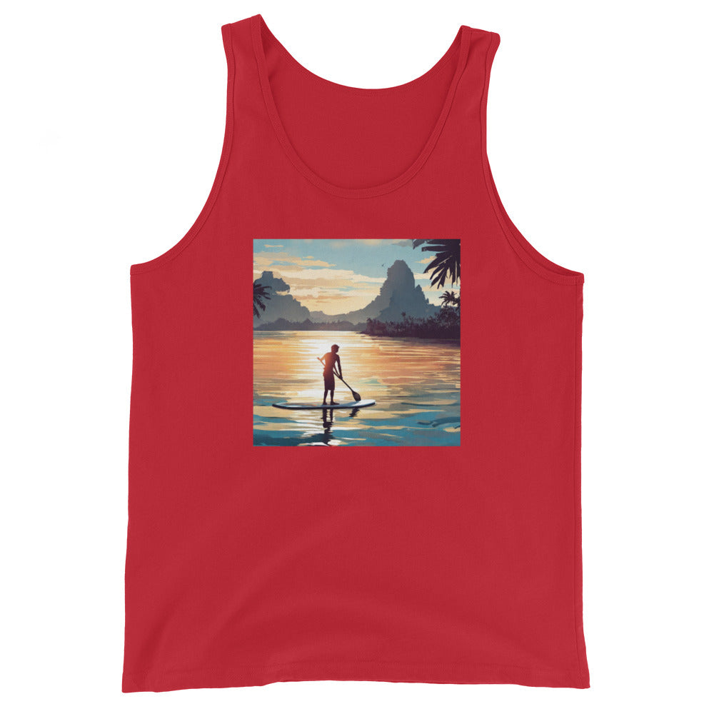 Paddleboarding Paradise Men's Tank Top Red