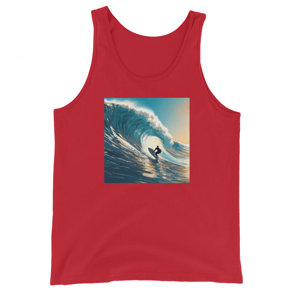 Catching Waves Men's Surfing Tank Top Red