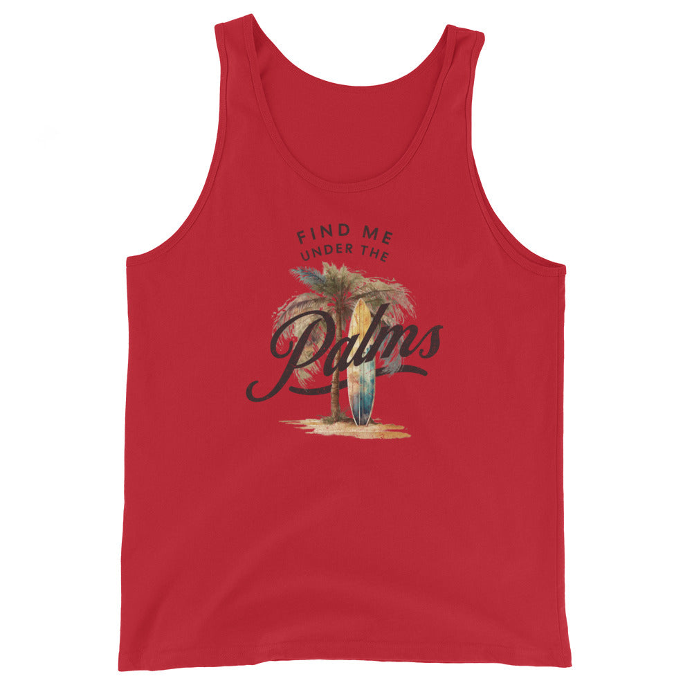 Find Me Under the Palms Men's Summer Tank Top Red