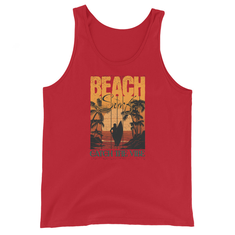 Catch the Beach Vibe Surfing Men's Tank Top Red