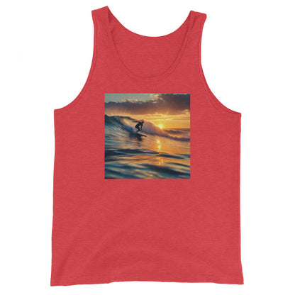 Surfing in the Sunset Men's Tank Top Red Triblend