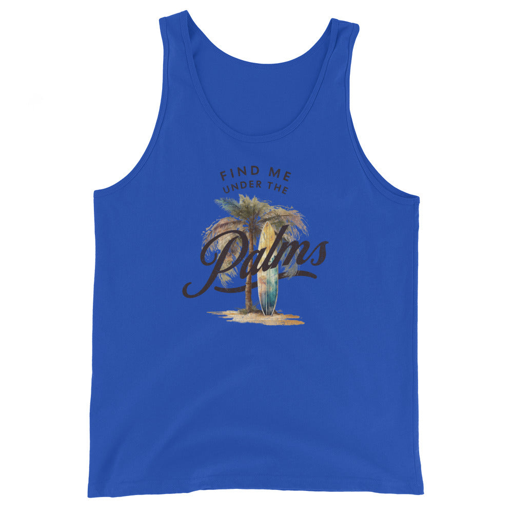 Find Me Under the Palms Men's Summer Tank Top True Royal