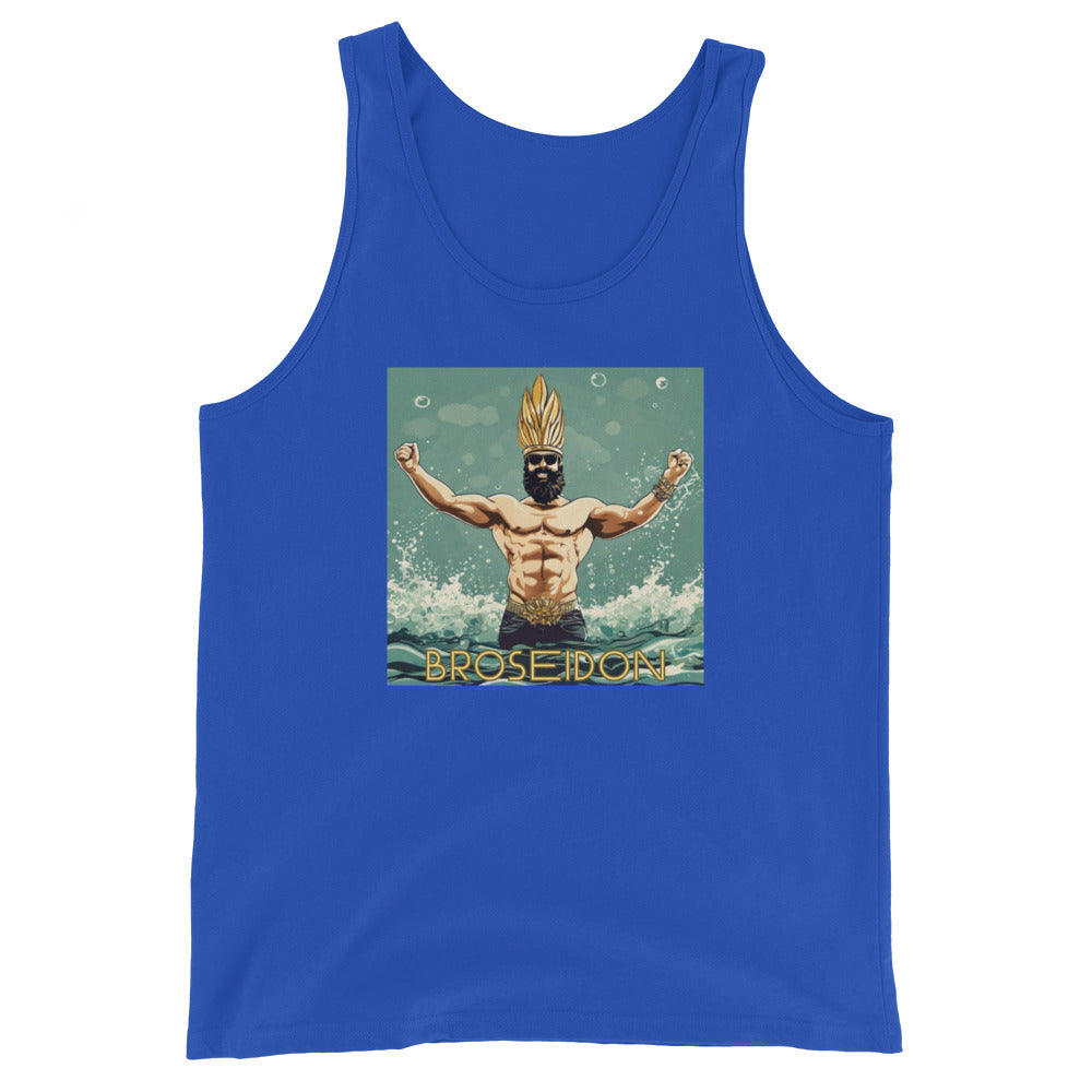 Broseidon Men's Funny Tank Top True Royal