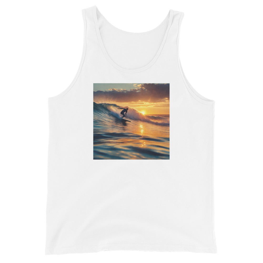 Surfing in the Sunset Men's Tank Top White