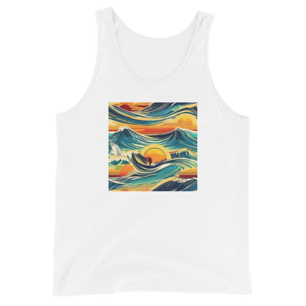 Surf's Up Men's Tank Top White