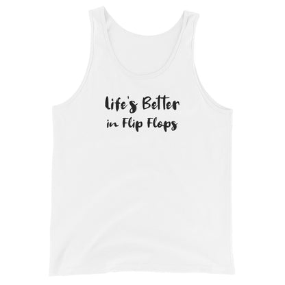 Life's Better in Flip Flops Men's Tank Top White