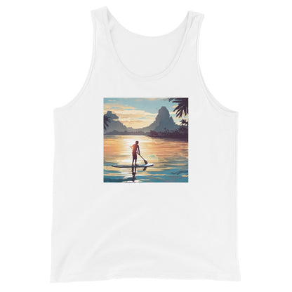 Paddleboarding Paradise Men's Tank Top White