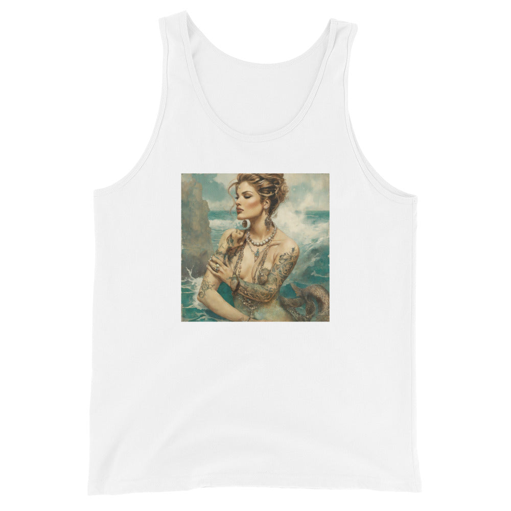 Mermaid with Tattoos Men's Tank Top White