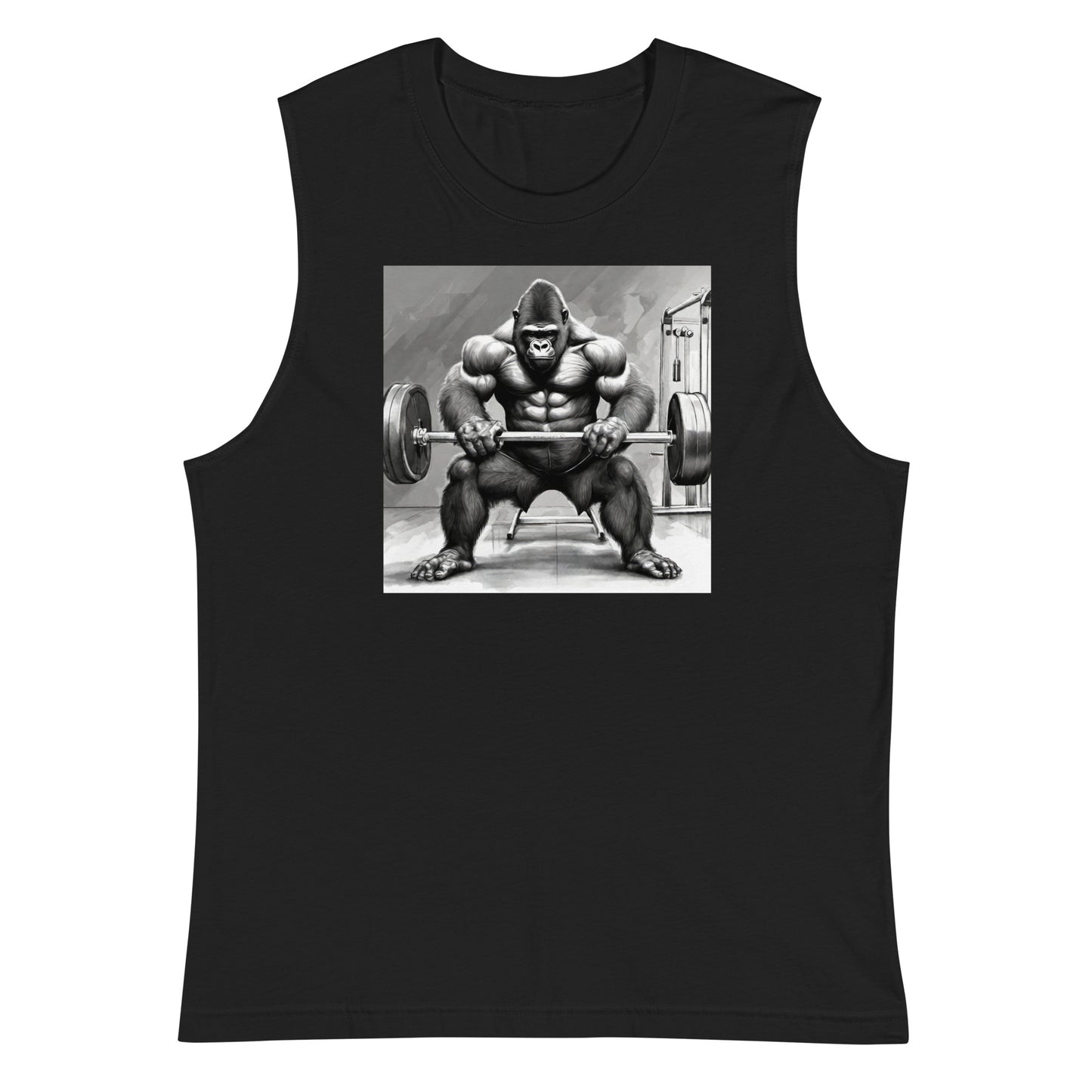 Gorilla Lifting Weights Men's Muscle Shirt Black