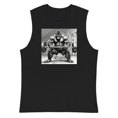 Gorilla Lifting Weights Men's Muscle Shirt Black