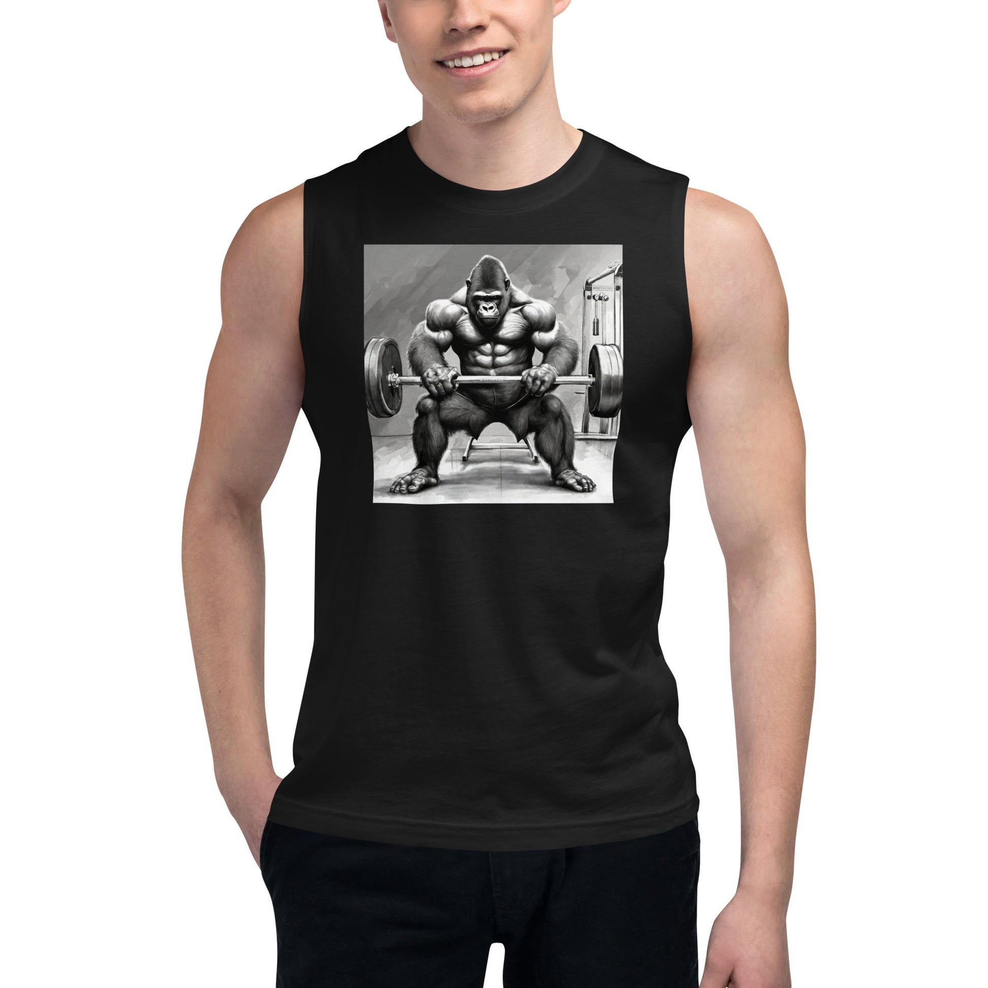 Gorilla Lifting Weights Men's Muscle Shirt