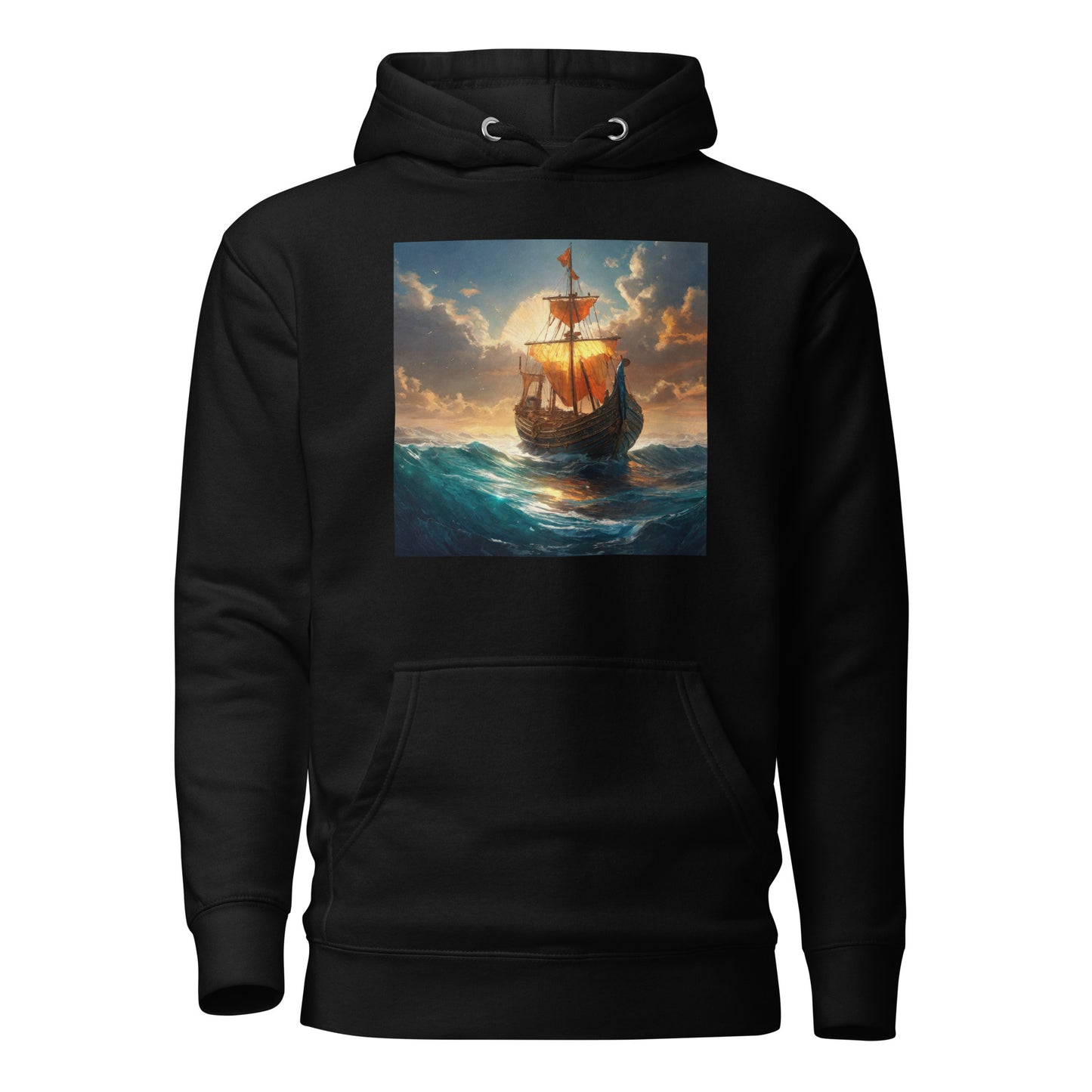 Sunset Ship Men's Hoodie Black