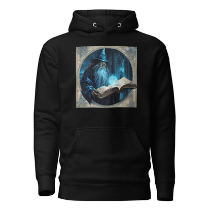 Wizard with Spell Book Men's Hoodie Black