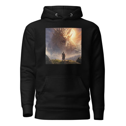 Small Warrior Facing a Giant Beast Men's Hoodie Black