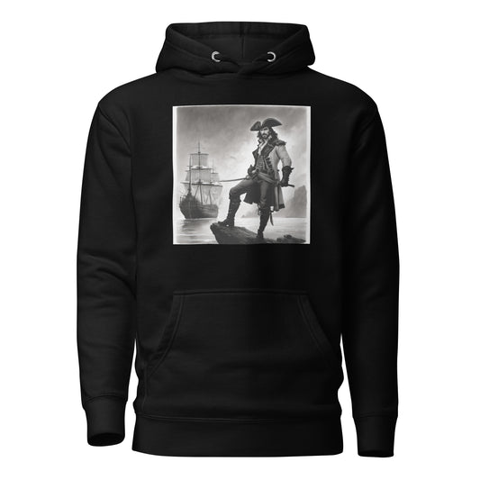 Captain Hook on the High Seas Men's Fairy Tale Hoodie Black