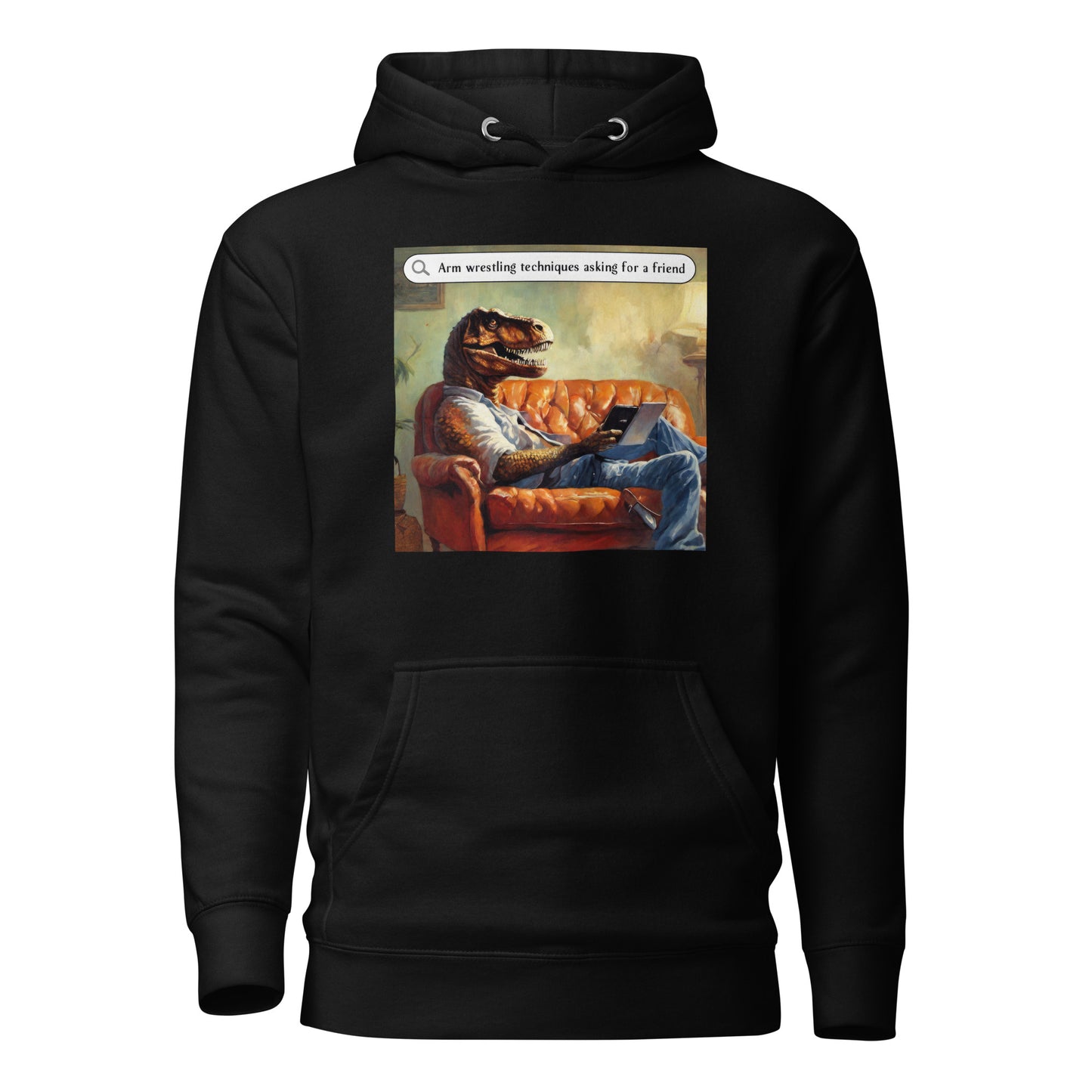 T-Rex Arm Wrestling Technique Men's Funny Hoodie Black