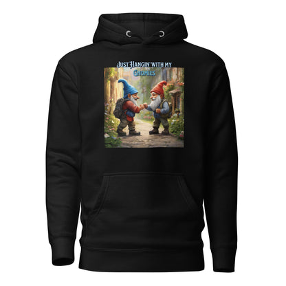 Just Hangin' with my Gnomies Men's Funny Hoodie Black